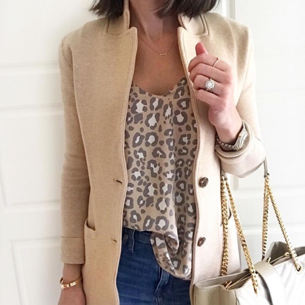 NWT J crew tan sweater blazer
